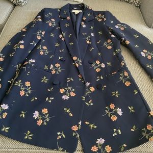H&M Navy floral blazer — Size 4